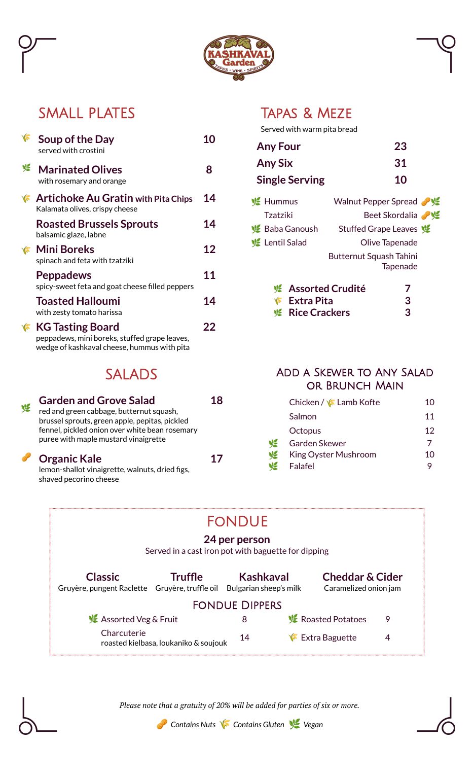 Brunch Menu - Page 1
