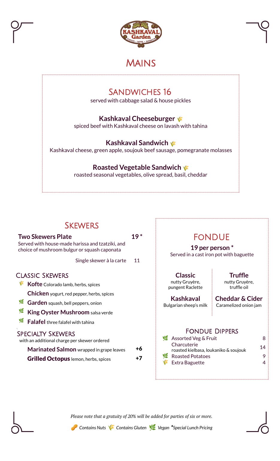 Lunch Menu - Page 2